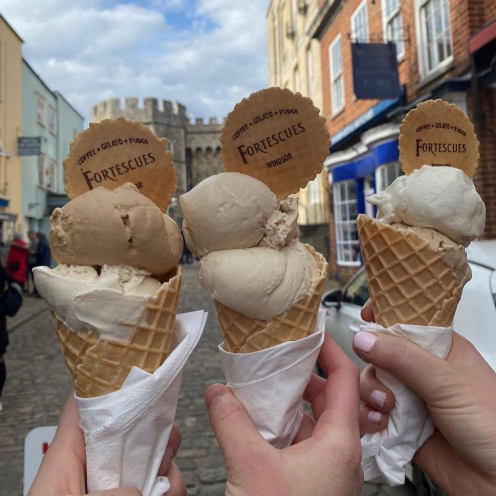 Fortescues Gelato with Windsor Castle in distance